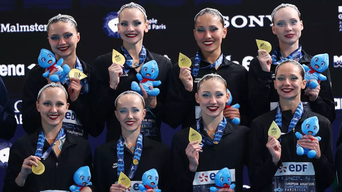 Russia's tweet photo. 🥇 Russian artistic swimmers keep proving they are #1 in the world!

On August 3, Russia's magnificent mermaids claimed #GOLD at the European Aquatics Championships in Paris, winning the team free routine with their spectacular performance.

🇷🇺 GO #TeamRussia! https://t.co/M8Ez3sPj14