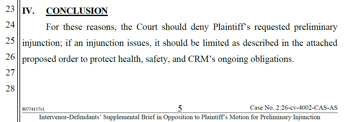 Etftraderguy's tweet photo. $DTREF $DTR

Can someone explain the proposed order submitted by US Department of Interior? On one hand, they are requesting the court to dismiss the primary injunction

On the other hand, they are suggesting, if primary injunction is denied, then DTREF should halt perations? https://t.co/tnyCAHUWTj