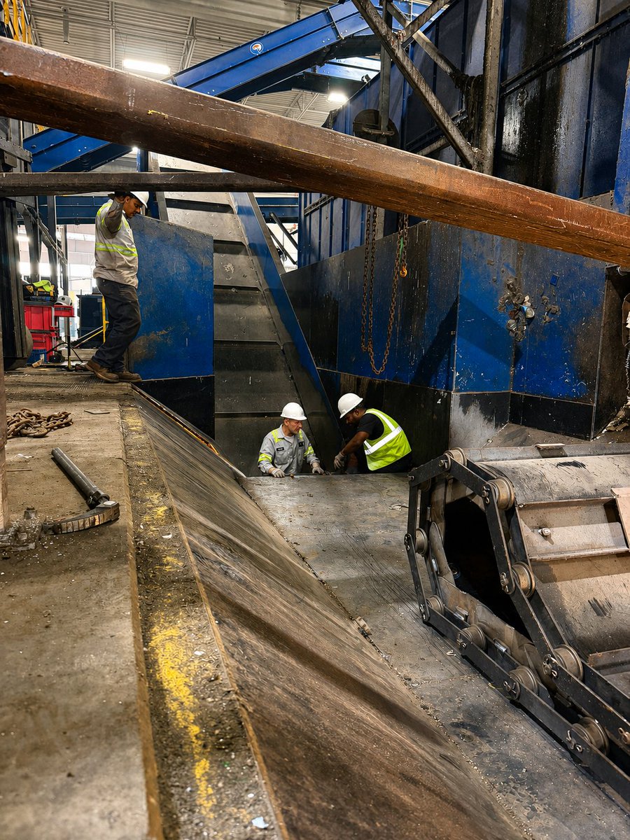 ElyEnterprises's tweet photo. Keeping recycling operations running. Our service team recently replaced a conveyor belt, repaired the frame, and minimized downtime for a customer. Need service? We're ready to help. 📞 216-252-8090 #RecyclingEquipment #FieldService #Maintenance https://t.co/0k6ShOCCri