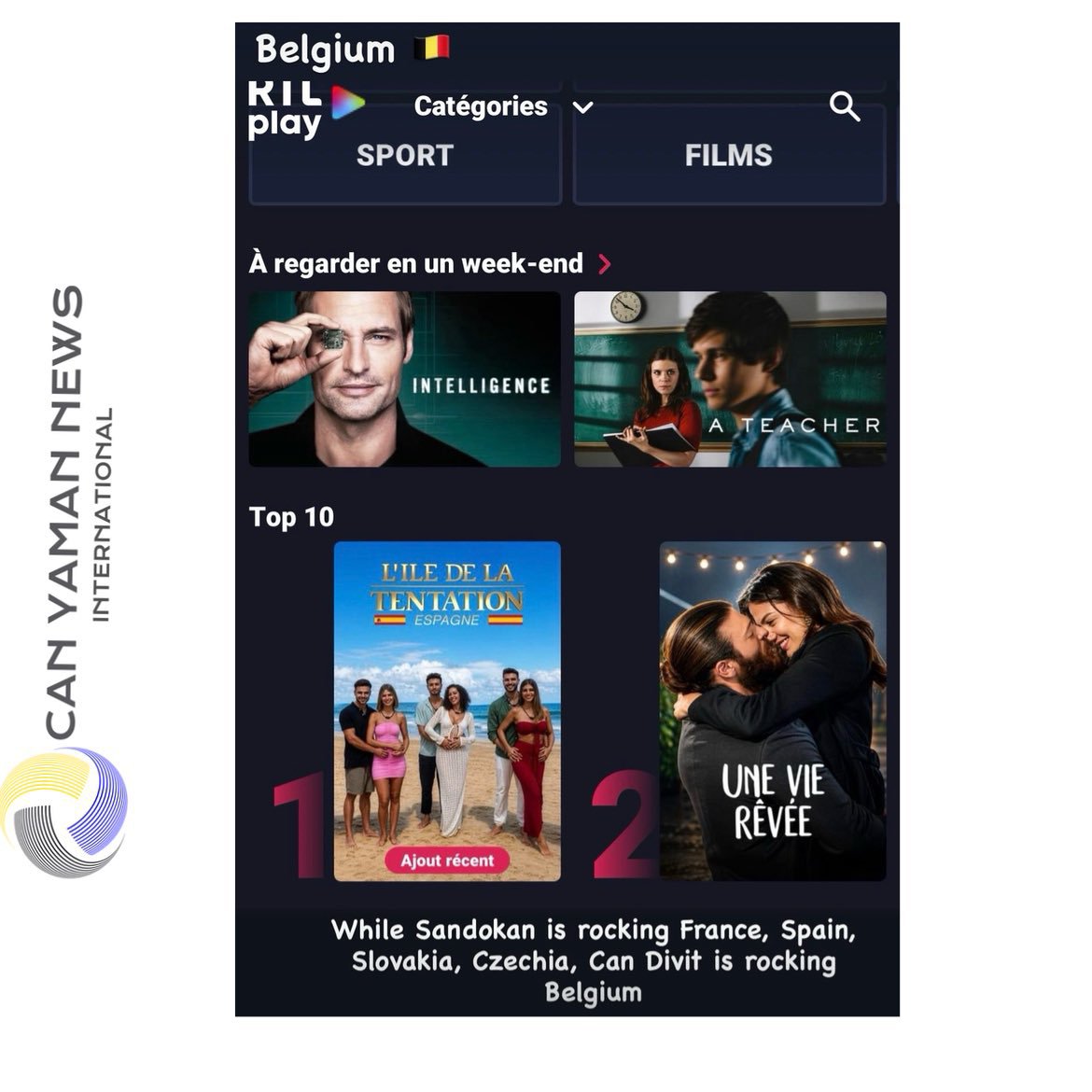 CanYaman8901's tweet photo. 🇧🇪 📺 |RTL Plus - While #Sandokan it s conquering France, Spain, Hungary  and again Slovakia and Czechia, Belgium is getting to know Can Divit in “Daydreamer”. https://t.co/VY7560wO2R