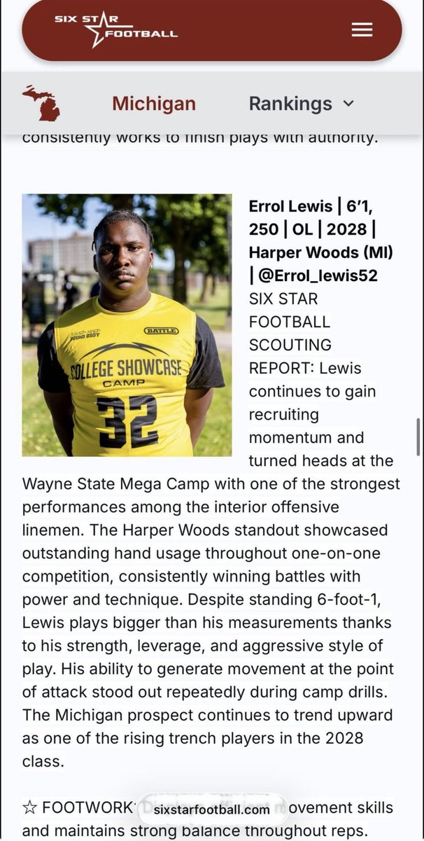 CoachGrayKay's tweet photo. Excited to see what’s in store this season for @Errol_lewis52 and his teammates at Harper woods high school! @statechampsmich @Rivals @247recruiting @on3recruits @ChadSimmons_ @MichFBFrenzy @TheD_Zone @UCReport @MHSAA @DeandreBidden4 @DakotaGuerrant1 @Aj_Henley_  @JeremiahMc37209 https://t.co/8FAXAitP61