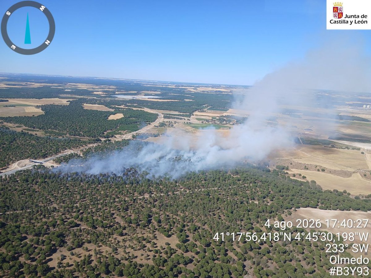 naturalezacyl's tweet photo. Localización del #IFOlmedo en #Valladolid, en zona de pinar.
Nos encontramos en las horas del día con mayor temperatura, menor humedad y mayor velocidad de viento, que irá disminuyendo a lo largo de la tarde #INFOCAL https://t.co/G0Ctp9IqkQ https://t.co/IGQpk2PezU