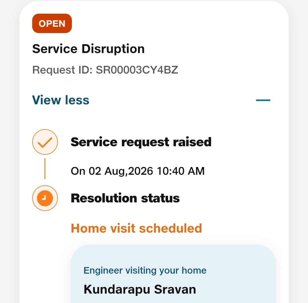 AdhocPvt's tweet photo. @reliancejio @JioCare It's been 4 days since our internet stopped working, and despite raising a service request, it's been repeatedly put on hold without any explanation or resolution. This level of service is completely unacceptable.Kindly resolve this immediately. https://t.co/07UgDnr1ev