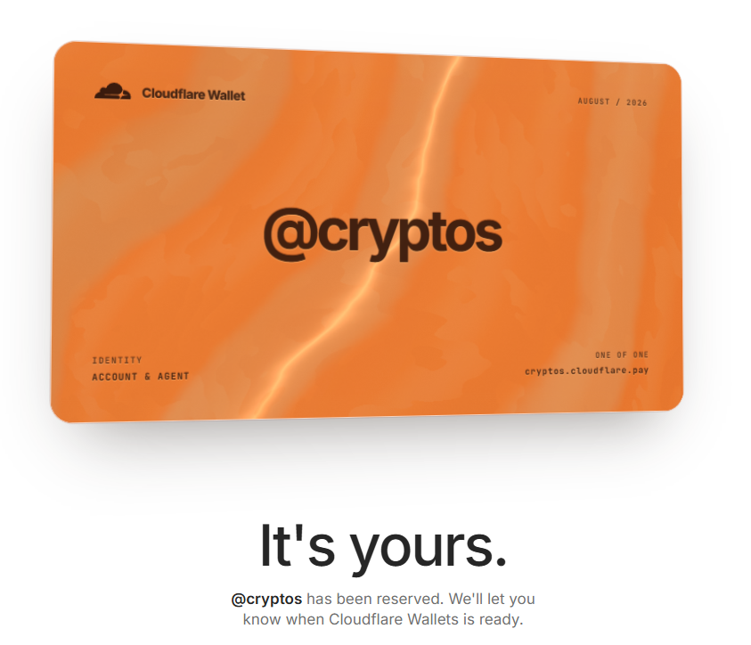 investRUG's tweet photo. I just reserved my cloudflare wallet tag: https://t.co/YrtzaEGx8J.

reserve yours now at https://t.co/lAPEvjoDGs :) https://t.co/yPqcdBtuGZ