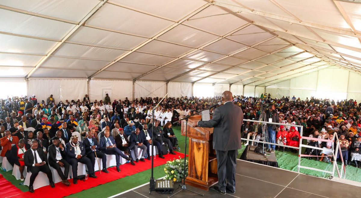 PresidencyZA's tweet photo. President @CyrilRamaphosa today delivered the keynote address at the official opening of the King Nyabela District Hospital in Middelburg, Mpumalanga.

In his address, the President said comprehensive healthcare is about walking alongside people through every stage of life by prioritising prevention, early detection and treatment.
