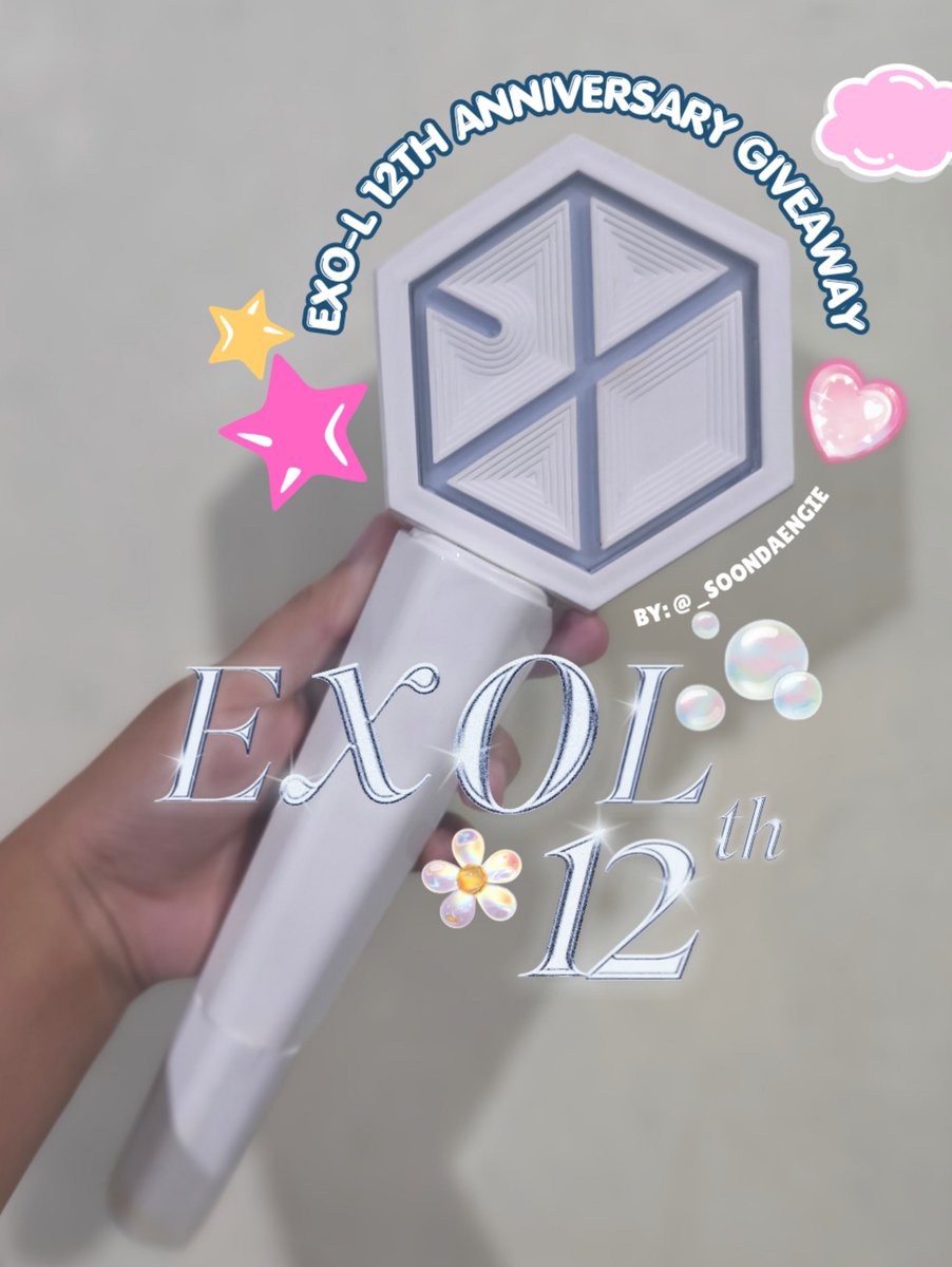 _soonDAEngie's tweet photo. 「 ✦ 𝐄𝐗𝐎-𝐋 𝟏𝟐𝐭𝐡 𝐀𝐧𝐧𝐢𝐯𝐞𝐫𝐬𝐚𝐫𝐲 𝐆𝐢𝐯𝐞𝐚𝐰𝐚𝐲 ♡✦ 」

— 1 winner of EXO Official Lightstick Ver 2 with EXhOrizon Confetti .☘︎ ݁˖

☁︎ mbf & rt
☁︎ tag mutuals
☁︎ willing to cover sf • ph only
☁︎ end on Aug 15, 8pm

#HappyEXOLDay #12YearsofEXOLove #EXOL12thAnniversary #EXO #엑소 @weareoneEXO