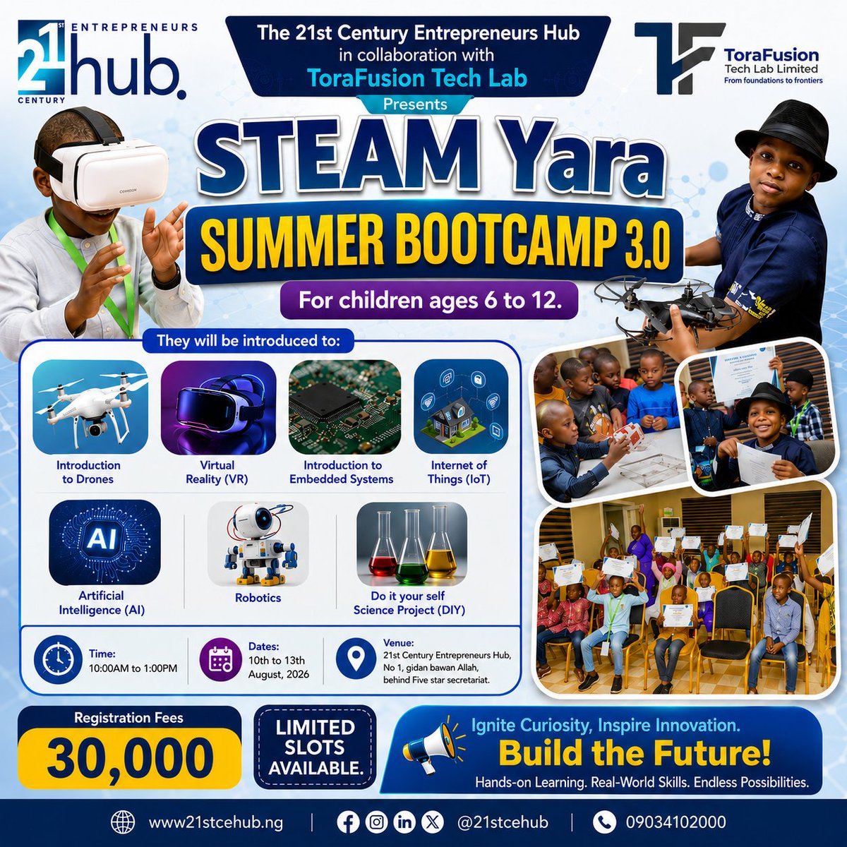 21stCEHub's tweet photo. Give Your Child a Head Start in the Future!

This August, let your child explore the exciting world of Science, Technology, Engineering, Arts &amp; Mathematics (STEAM) at the STEAM Yara Summer Bootcamp 3.0! https://t.co/S09hfLf3cW