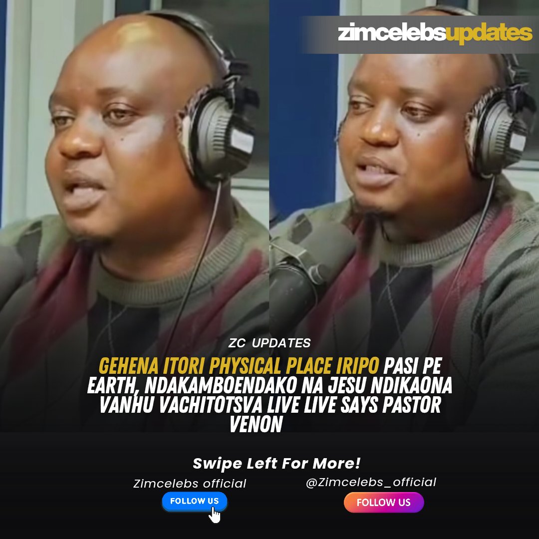 zimcelebs1's tweet photo. Gehena itori physical place iripo pasi pe earth, ndakamboendako na Jesu ndikaona vanhu vachitotsva live live says Pastor Venon

Video credit : @StarfmZimbabwe https://t.co/LPSoXNBShJ