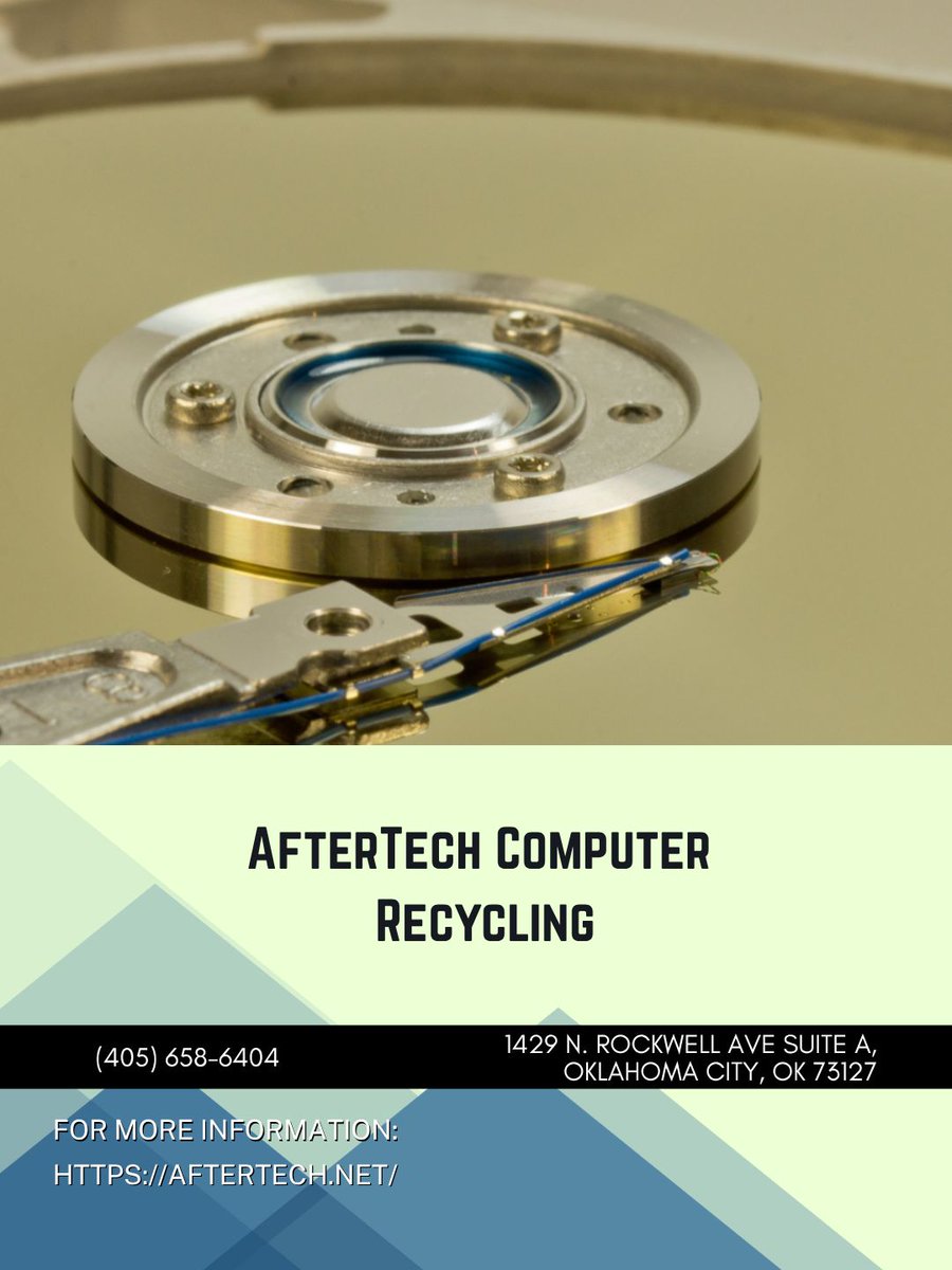 AftertechR's tweet photo. Information stored on retired equipment deserves attention before disposal. Our #HardDriveDestruction service helps address data-bearing devices as part of a complete recycling solution. Request more information today at (405) 658-6404.
https://t.co/8RGQclV3e0 https://t.co/YemkEEuJQg