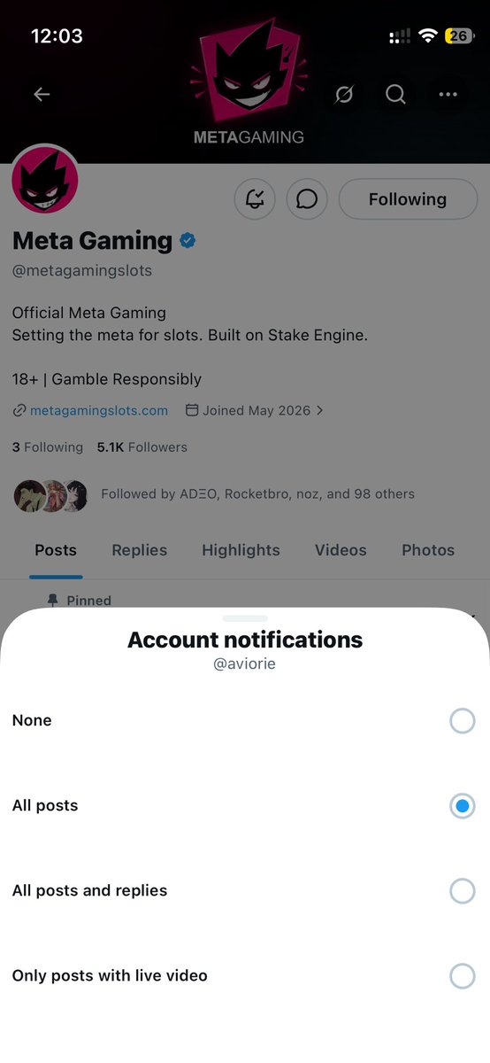 aviorie's tweet photo. @metagamingslots THANKS FAM @metagamingslots BEEN FOLLOWING YOU ON X AND STAKE 🫡

stake 🆔: reivelvet https://t.co/LiWfOa8CfU