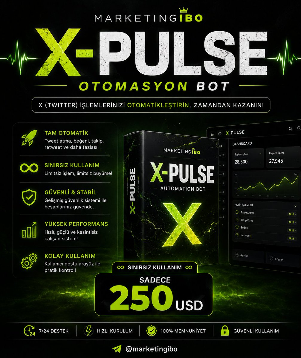 ibotest1's tweet photo. Marketing İbo X-PULSE Sınırsız Kullanım 250 Usd https://t.co/xpn8E8UCSm
