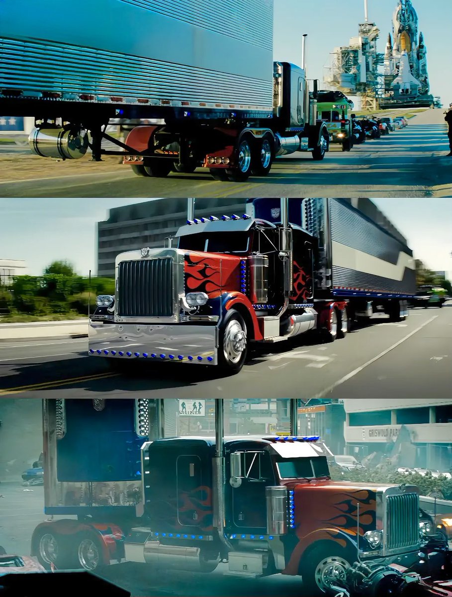 ColbySteffens's tweet photo. Optimus Prime’s iconic trailer in Dark of the Moon https://t.co/QmVPkA9w7d
