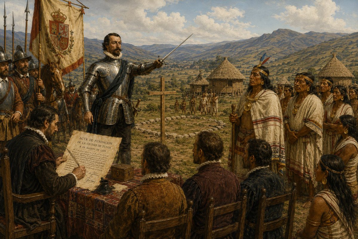 HistoriaTundama's tweet photo. 6 de agosto de 1539: el nacimiento de Tunja

El próximo 6 de agosto se conmemora un nuevo aniversario de la fundación de Tunja, una de las ciudades más importantes de la historia del Nuevo Reino de Granada. https://t.co/3ay8E8uKb7