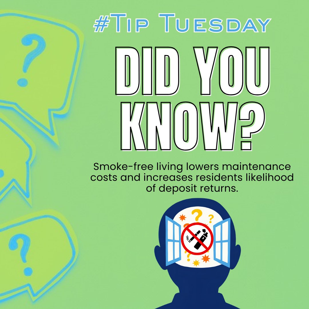 BreatheEasyGa's tweet photo. Did you know smoking indoors can increase apartment turnover time and maintenance costs? Cleaning and restoring a smoking unit can cost thousands more than a smoke-free unit. By adopting a smoke-free policy and property owners can reduce turnover costs. #TipTuesday https://t.co/RZnqaDxroT