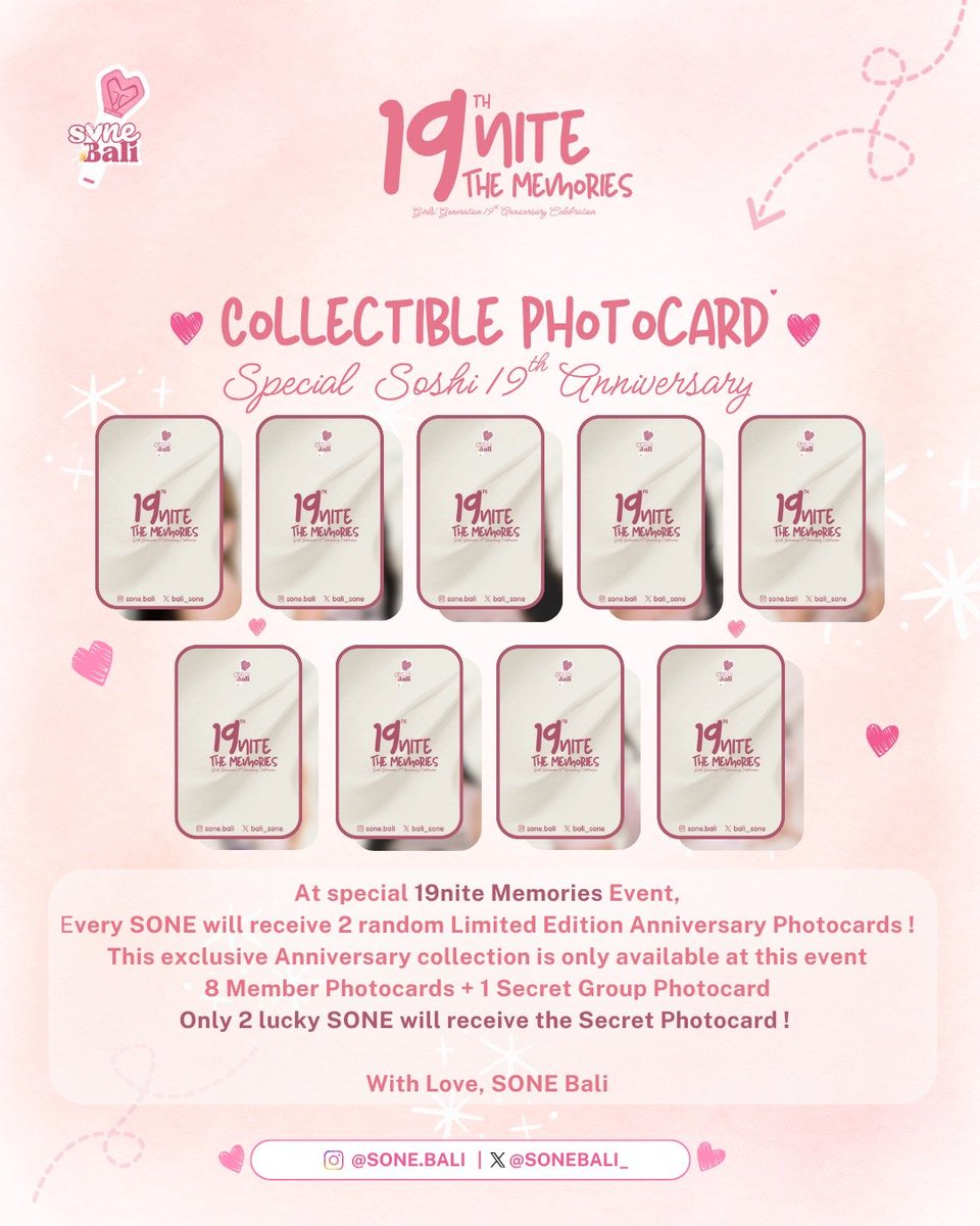 sonebali_'s tweet photo. Kangen seru-seruan &amp; nostalgia bareng SONE Bali?💖

​Yuk rayain 19th SNSD bareng!🥰 
Bakal ada totebag painting, games, &amp; freebies! 🎨✨

​📍 Rumarasa Bali
🗓️ Sabtu, 15 Agustus 2026 (16:00 WITA)
🎟️ 119k (25 seat)

​Amankan slotmu sekarang!🏃💨
​#19niteTheMemories #SoneBali #SNSD https://t.co/oSqFTcCKQv