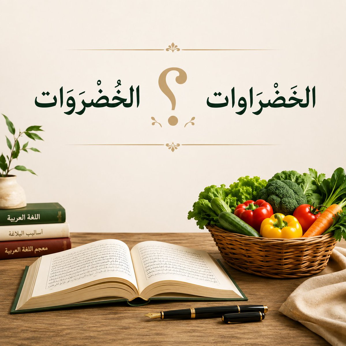 Samir73192879's tweet photo. هل نكتب: الفتاة في المطبخ تقطِّع الخُضْروات.
أم نكتب: الفتاة في المطبخ تقطِّع الخَضْرَاوات؟ https://t.co/XdDC1jT6vN