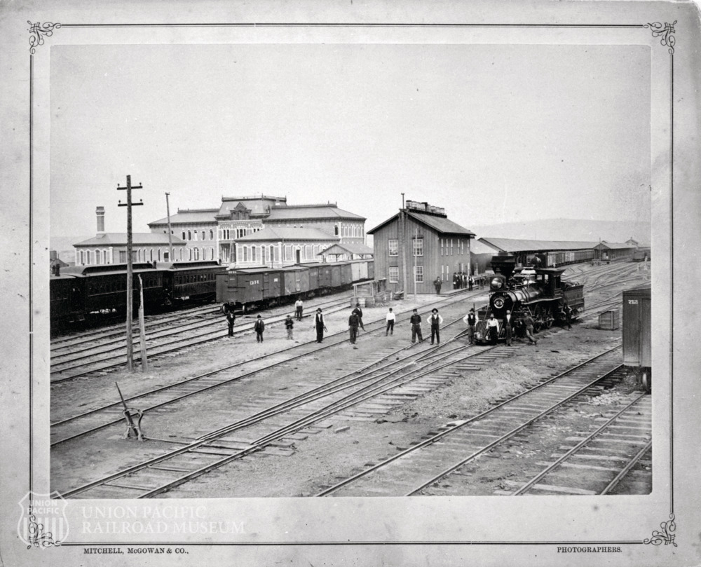 UPRRMuseum's tweet photo. This railroad yard looks very different today!  

This photograph was taken in 1877-78. In 2026, this is still an operating Union Pacific yard. Do you know where this is?  HINT: It’s Mile 0 for Union Pacific! https://t.co/QAdgJ5rUYR