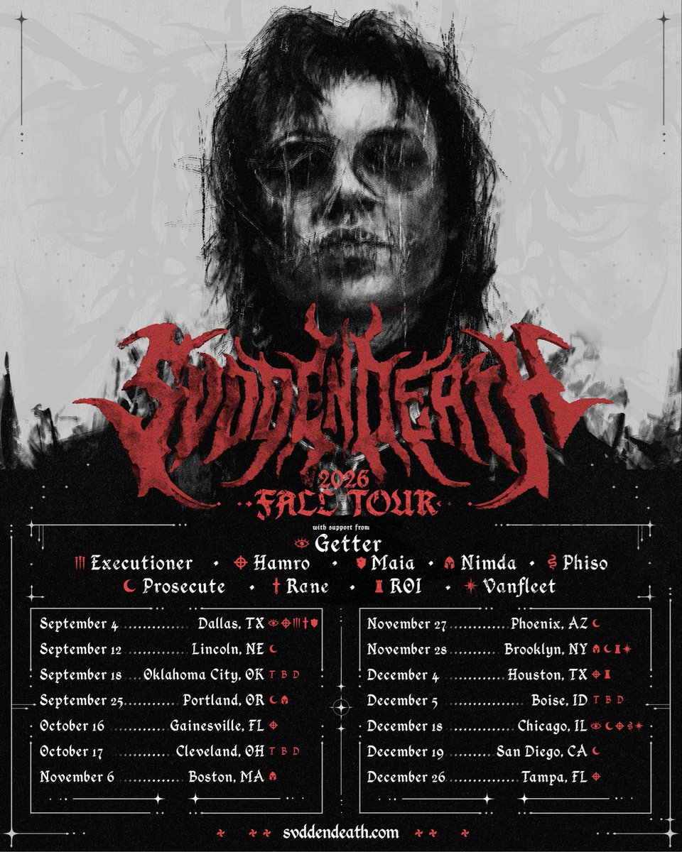 svddendeath's tweet photo. FALL TOUR TIME 
MORE SUPPORT TBA https://t.co/0TH2XYvCcs