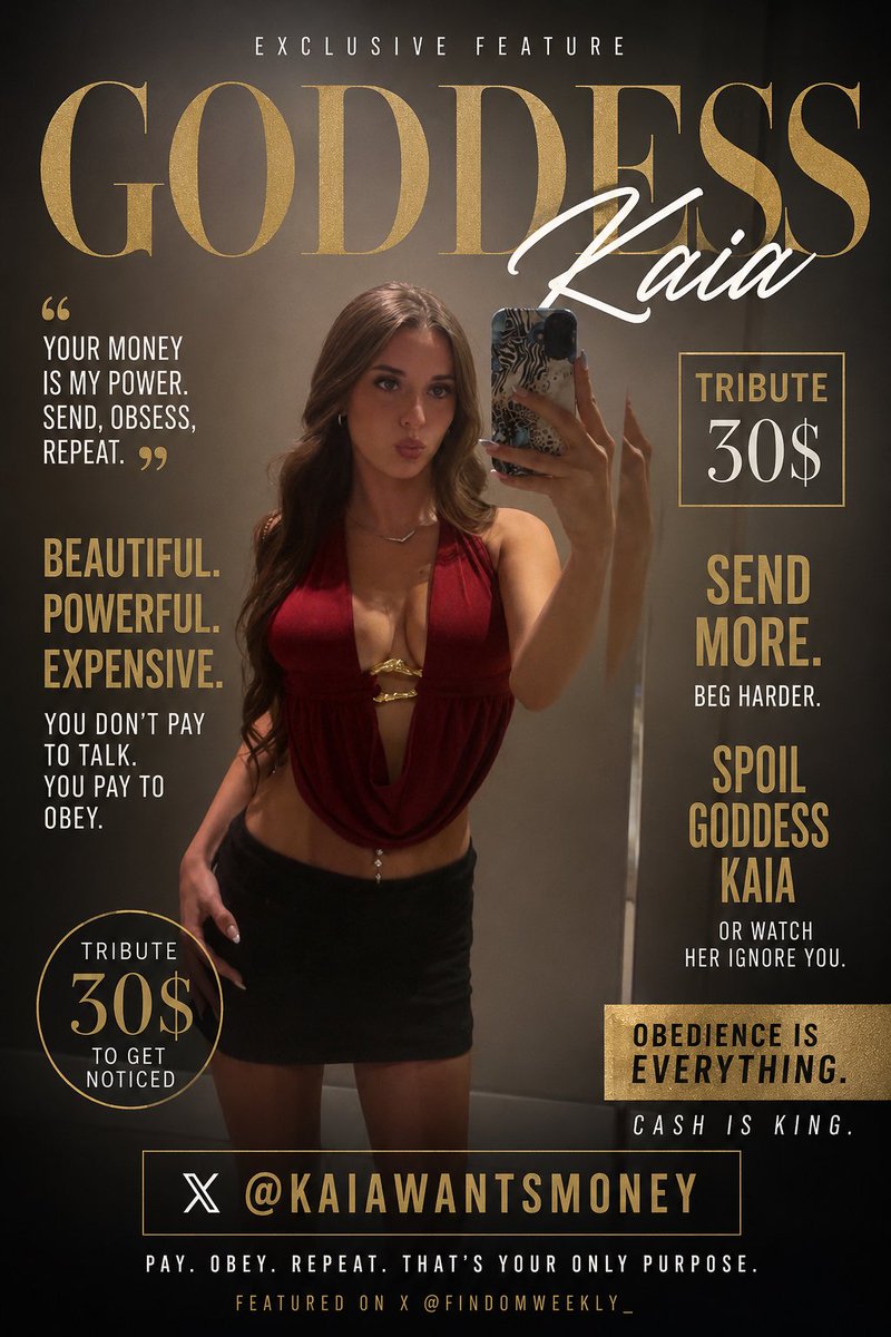 FindomWeekly_'s tweet photo. 🩷 FINDOM WEEKLY #003 🩷

Featured Domme 😈

👑 Goddess Kaia
🌏 USA
💸 Tribute: $30+
💳 Throne 
✨ Findomme

“Your next send”

We spotlight creators from the findom community - Follow us for more. https://t.co/3HBYSr4r59