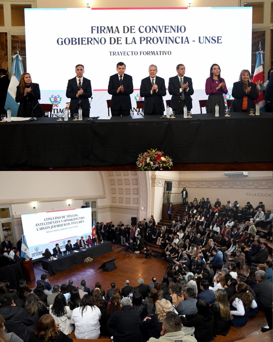 EliasSuarezSDE's tweet photo. 📚 Más oportunidades para fortalecer la carrera #docente en Santiago del Estero

Junto a la @UNSEoficial y el Consejo General de Educación, ponemos en marcha un Trayecto Formativo Pedagógico Administrativo-Normativo destinado a los aspirantes a cargos jerárquicos de los niveles Inicial, Primario y Secundario, brindando herramientas para fortalecer el liderazgo, la gestión educativa, la construcción de consensos y la conducción institucional.

Este trayecto formativo será requisito para la continuidad del proceso concursal y reconocerá el mérito de quienes lo completen con un puntaje para el próximo Listado de Orden de Mérito Ordinario.

El proceso concursal avanza conforme al cronograma previsto. Tras la preinscripción obligatoria (online) y la ratificación de la inscripción presencial y personal ante el CGE, actualmente se desarrolla la etapa de valoración de títulos y antecedentes.

📅 Cronograma:
* 9 de agosto: publicación del Listado Provisorio.
* 19 de agosto: publicación del Listado Definitivo.
* 20 de agosto: inicio del Trayecto Formativo para los aspirantes incluidos en el listado definitivo.

El concurso contempla 337 cargos jerárquicos titulares en toda la provincia (80 para Nivel Inicial, 175 para Nivel Primario y 82 para Nivel Secundario), con 1.173 docentes inscriptos que participan de esta instancia.

Ratifico y sostengo que la vanguardia de la educación deben ser los docentes, quienes deben liderar la educación en nuestra provincia, porque son los hacedores del presente y el futuro de Santiago del Estero.