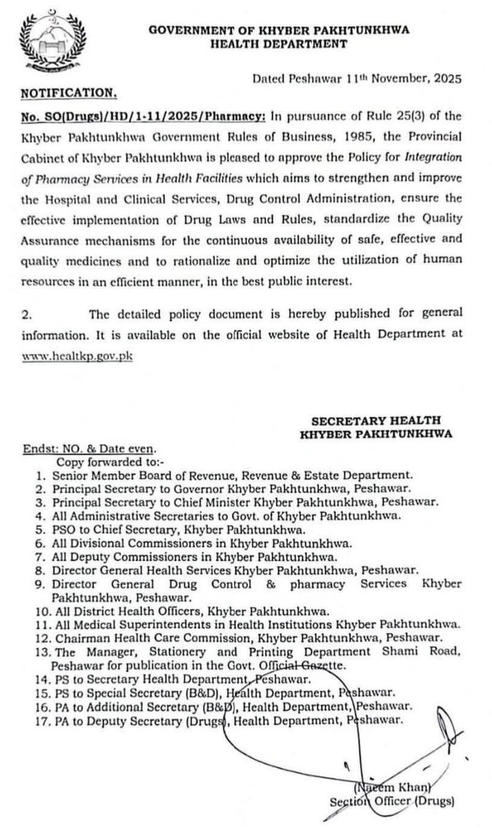 YPCpakistan's tweet photo. Respected Chief Secretary sb
The KP Govt approved this policy but after span of one year, 0 percent implementation. Health dept doesn't listen to any sort of change or reform! Sir Humble request please🙏🏼
@CSKPOfficial https://t.co/XOxdjKBKuV