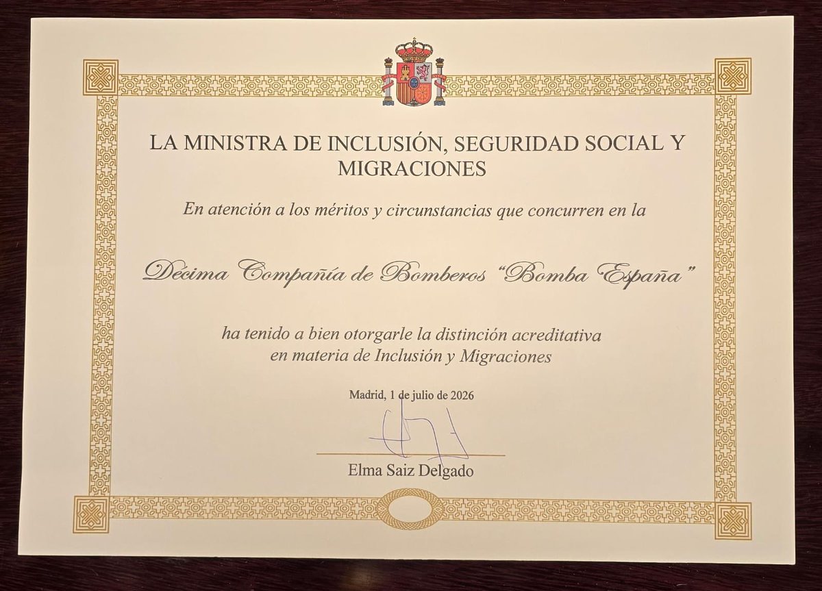 Bomba_Decima's tweet photo. 🏅 Nuestra Compañía fue distinguida por el Gobierno de España con la Medalla de Honor Oro por Méritos en Inclusión y Migraciones: la máxima distinción otorgada a una institución fuera de España, en 134 años de historia. 🇪🇸🇨🇱

Patria y Trabajo. #BombaEspaña #CBS

🔴🟡🔴 https://t.co/6xj6qaIu0b
