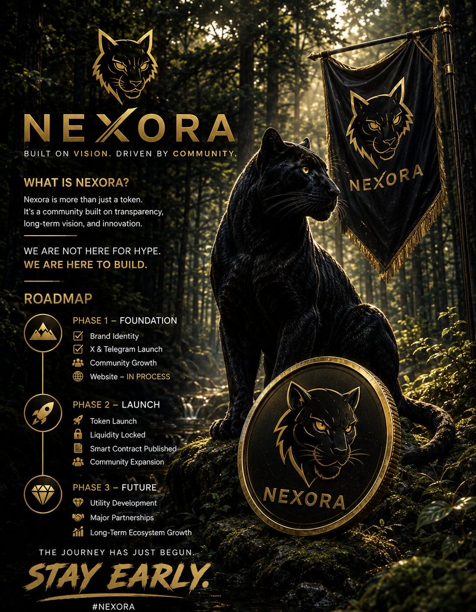 CryptoNexoraHQ's tweet photo. Legends aren’t born in the spotlight.

They’re built in silence.

While others chase hype,
we’re building a community with a vision.

🐆 Nexora is coming.

The early supporters will remember where it all began.

Stay Early. Stay Nexora.

#Nexora #Solana #Crypto #Web3 #NXR https://t.co/8yq4ujSspS