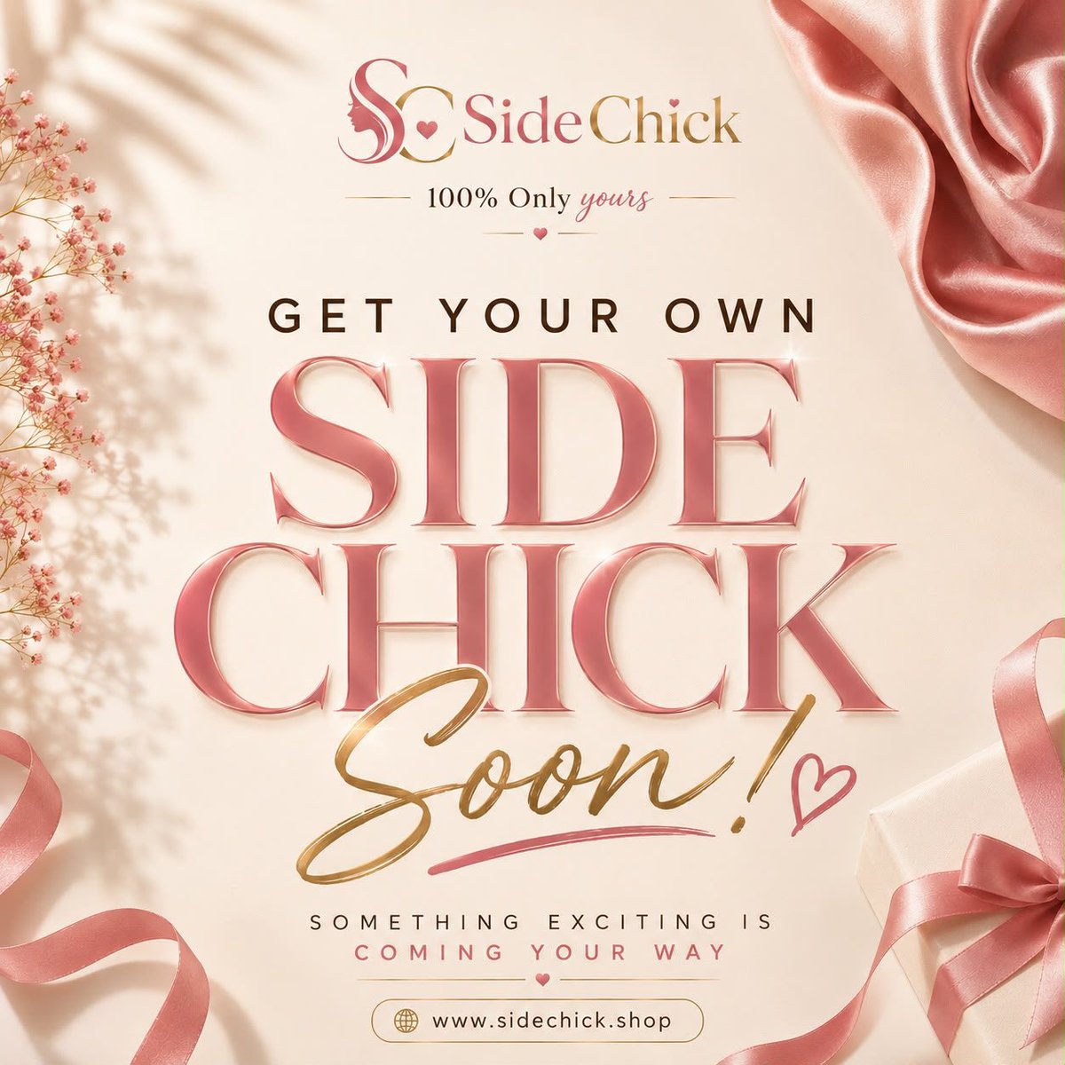 sidechickshop's tweet photo. Every love story has a secret side… 😉
Your Side Chick is almost here—100% only yours. Launching soon! ✨
Sign up now 👇
https://t.co/nMv5bUhWsp

#SideChick #ComingSoon #100PercentYours #NewLaunch #TreatYourself #SelfLove #SecretSide #LaunchAlert https://t.co/JdQv4QK9kU