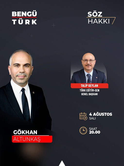TalipGeylan06's tweet photo. Bu akşam 20.00’de BengüTürk’teyiz. https://t.co/q8xHrw1Pke