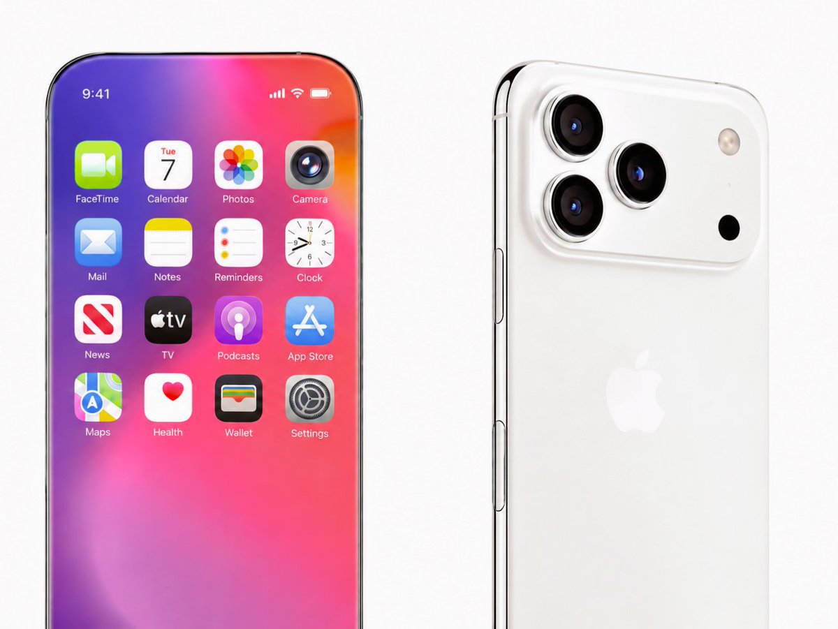 sunnny1583's tweet photo. Some new details about Apple's 2027 iPhone 20 lineup are here...

• Apple is testing a new ~6.4-inch display, which could end up on the iPhone 20 Pro.

• A 7-inch display is also being tested.

• The lineup may get larger displays while keeping the same aspect ratio.

• Apple is also said to be working on a new borderless quad-curved display design.

These are early prototypes, so things could still change...