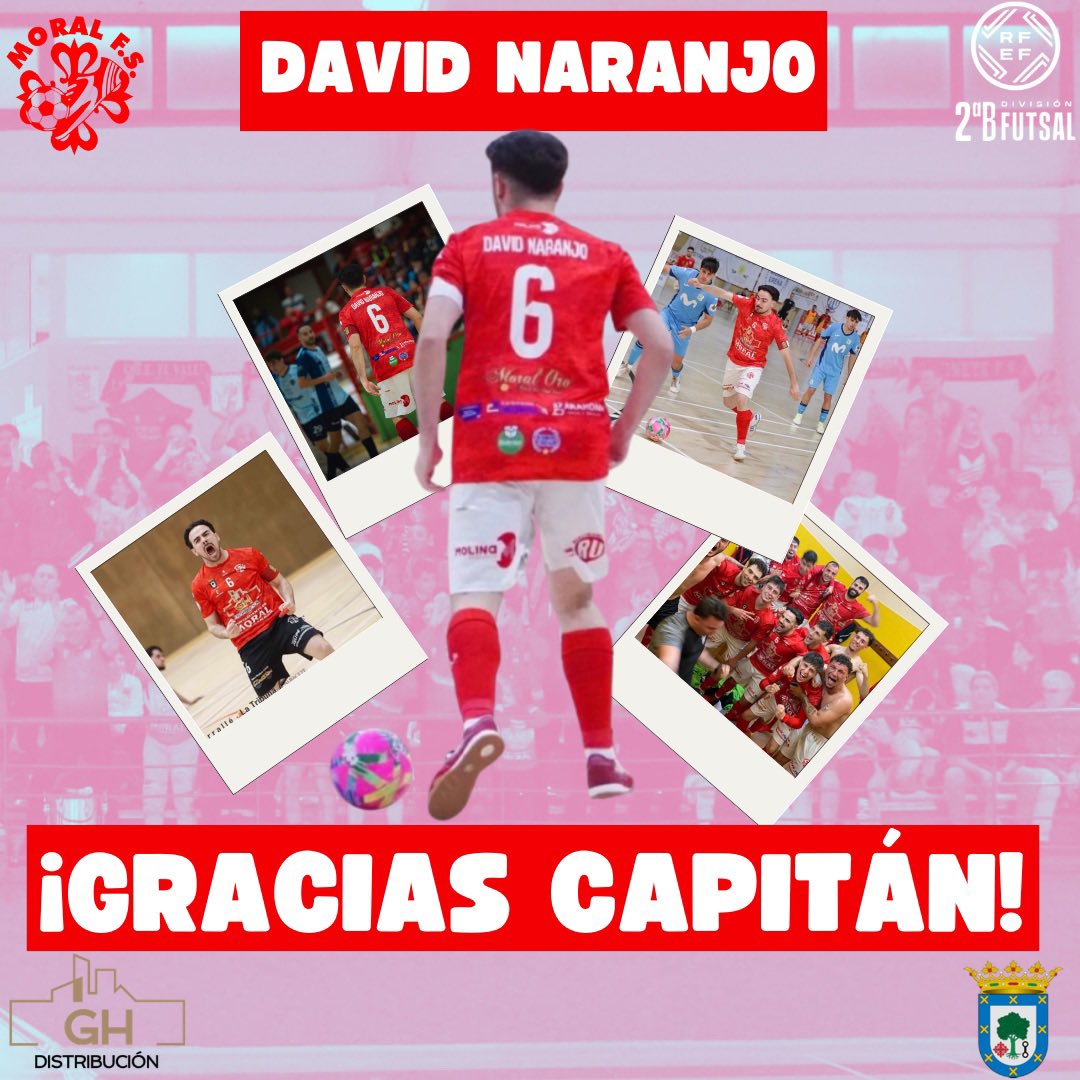 MoralFs's tweet photo. 𝗖𝗢𝗠𝗨𝗡𝗜𝗖𝗔𝗗𝗢 𝗢𝗙𝗜𝗖𝗜𝗔𝗟 | David Naranjo deja de ser jugador de GH Distribución Moral FS.

Nuestro capitán ha decidido dar un paso al lado y no formará parte de la plantilla en la temporada 2026/27. https://t.co/g3tSrtQBM2
