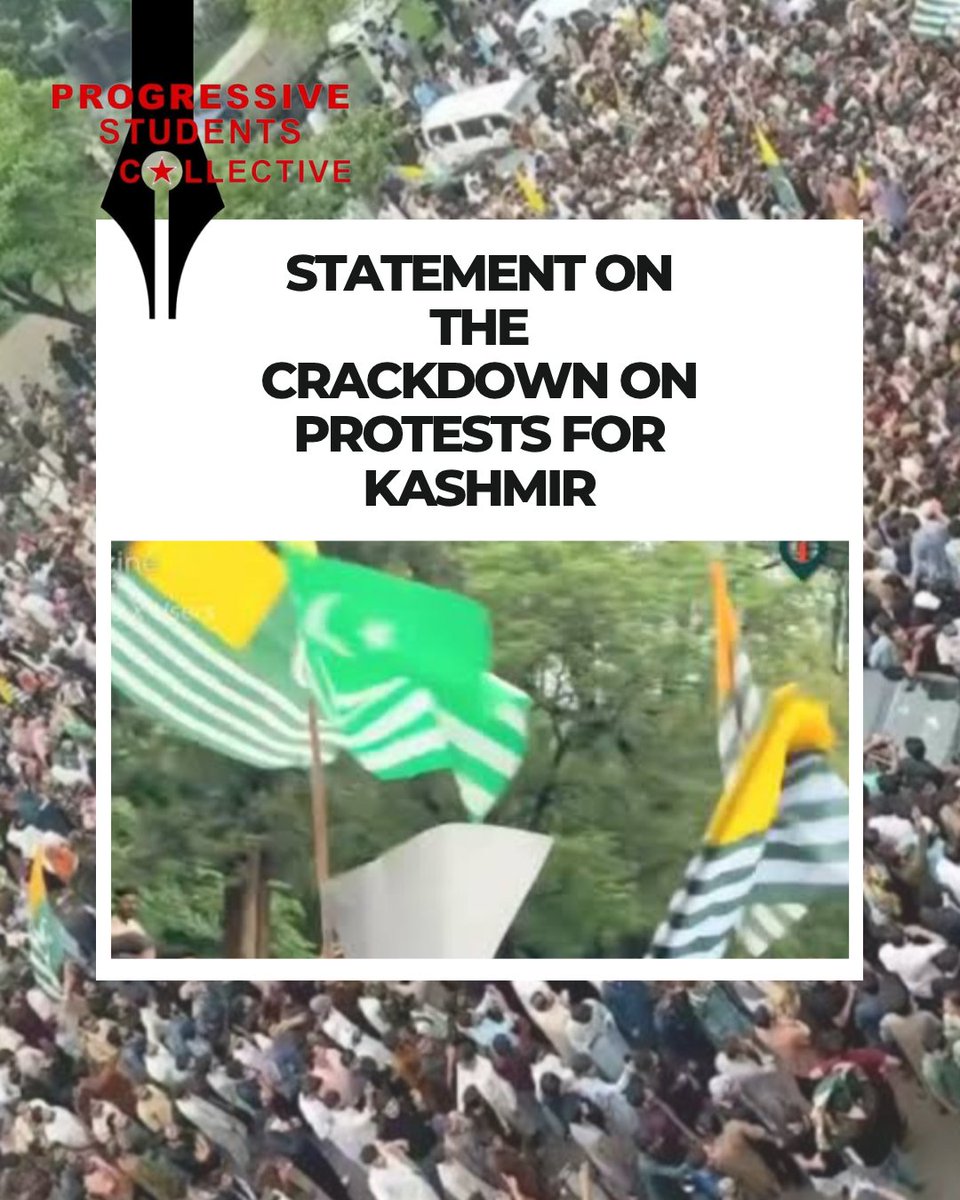 PSCollective_'s tweet photo. Progressive Students' Collective (PSC)'s statement on the crackdown on the protests for Kashmir in Islamabad, and Rawalpindi.

(1/2)

#RightsMovementAJK https://t.co/lWjce82bH0