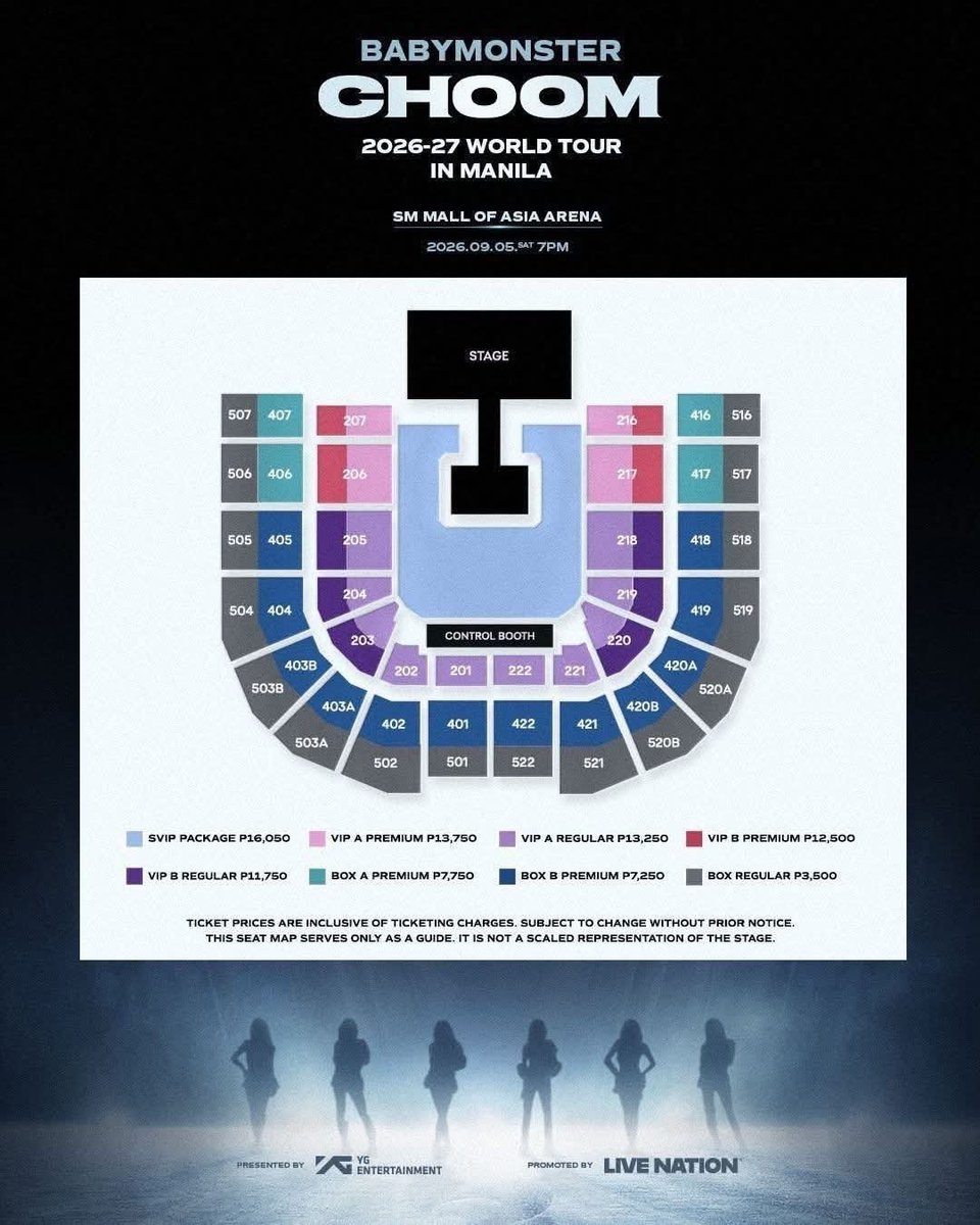 Bydgn_23's tweet photo. For Sale 🎫🎫
 2026-27 BABYMONSTER WORLD TOUR &amp;lt;CHOOM> IN MANILA
📍SM MALL of Asia Arena
🗓️2026.09.06
🕞SAT ,7PM

🎫SVIP PACKAGE
🎫VIP A&amp;B
🎫BOX A&amp;B

✅ Adjacent seats 
✅ Accept Downpayment 
Dm 💌

#BABYMONSTER #CHOOM #CHOOMinManila #BABYMONSTERinMNL https://t.co/q9qgBVDZxS