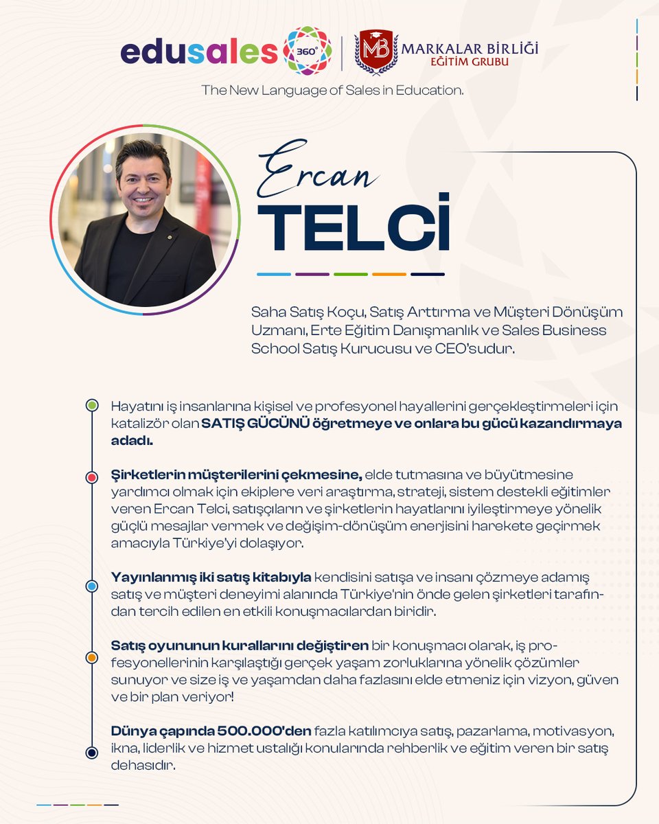 markalarbirliqi's tweet photo. Satışta fark yaratan stratejiler için EduSales360’ta buluşuyoruz!
Saha Satış Koçu ve Müşteri Dönüşüm Uzmanı Ercan TELCİ ile “Kazandıran Satış Stratejileri ve Müşteri Deneyimi Yönetimi” başlıklı eğitimde bir araya geliyoruz.

#MarkalarBirliği #EduSales360 #ErcanTelci #SatışEğitimi https://t.co/cknTU7JbJh
