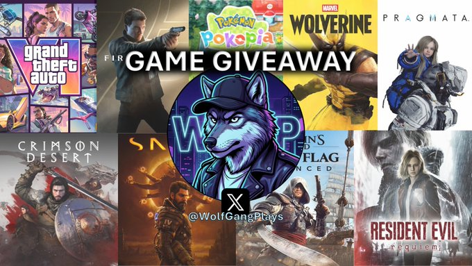 WolfGangPlays's tweet photo. AUGUST ☀️GIVEAWAY:  PART I🐺
Win any game of your choice and I will cover it for 1 WINNER🐺
🎮On PlayStation, Xbox, Nintendo & Steam

✅FOLLOW: @WolfGangPlays
✅REPOST + LIKE   
✅REPLY your game of choice & platform.