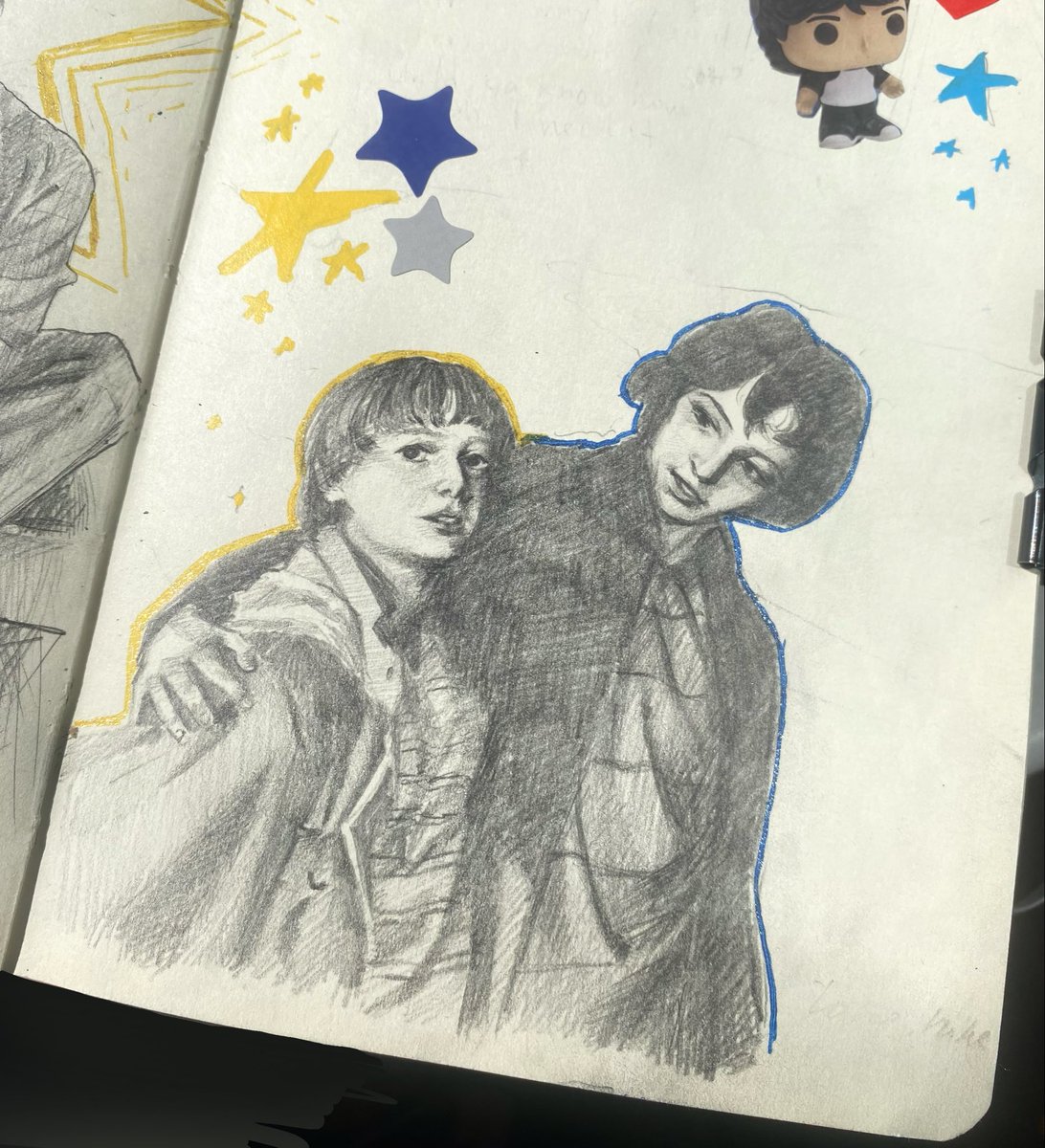 yuarru's tweet photo. if I post my sketchbook here then I'll also show my byler from january (?) https://t.co/cCSWUeJaVA