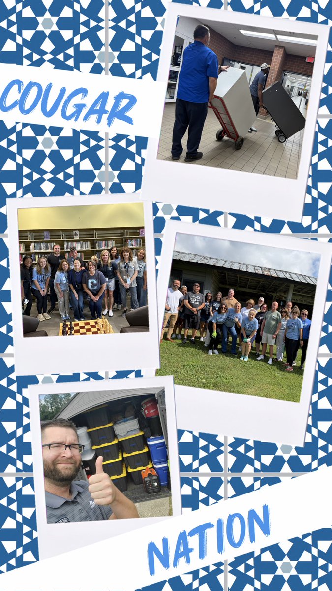 wcsCHS's tweet photo. Cougar Nation, yesterday marked the start of the BEST year of 30! As is our norm as Team CHS, we set the day in our mission/vision focus then moved into the community to serve! CHS student volunteers, thanks for helping prep classrooms for new teachers while they served.💙#OMLGC https://t.co/U4eTK5XFer