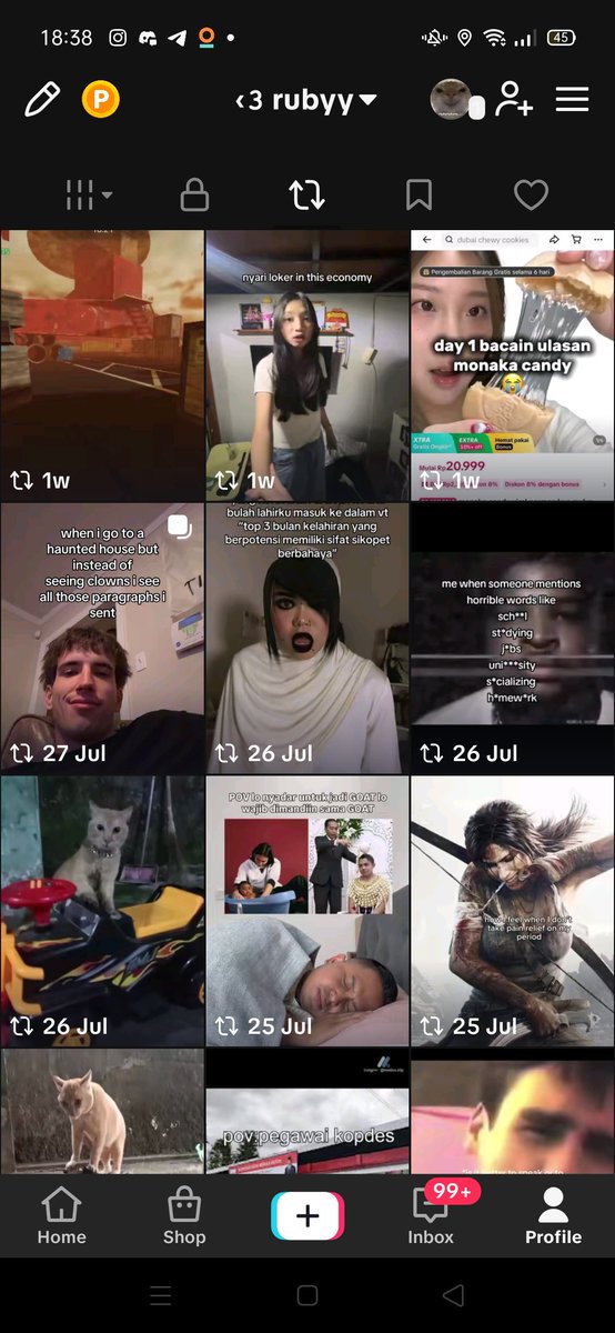 kwafka's tweet photo. lagi jarang ripos brutal tiktok soalnya suka forced close 😓😓 https://t.co/606cmkHSoN