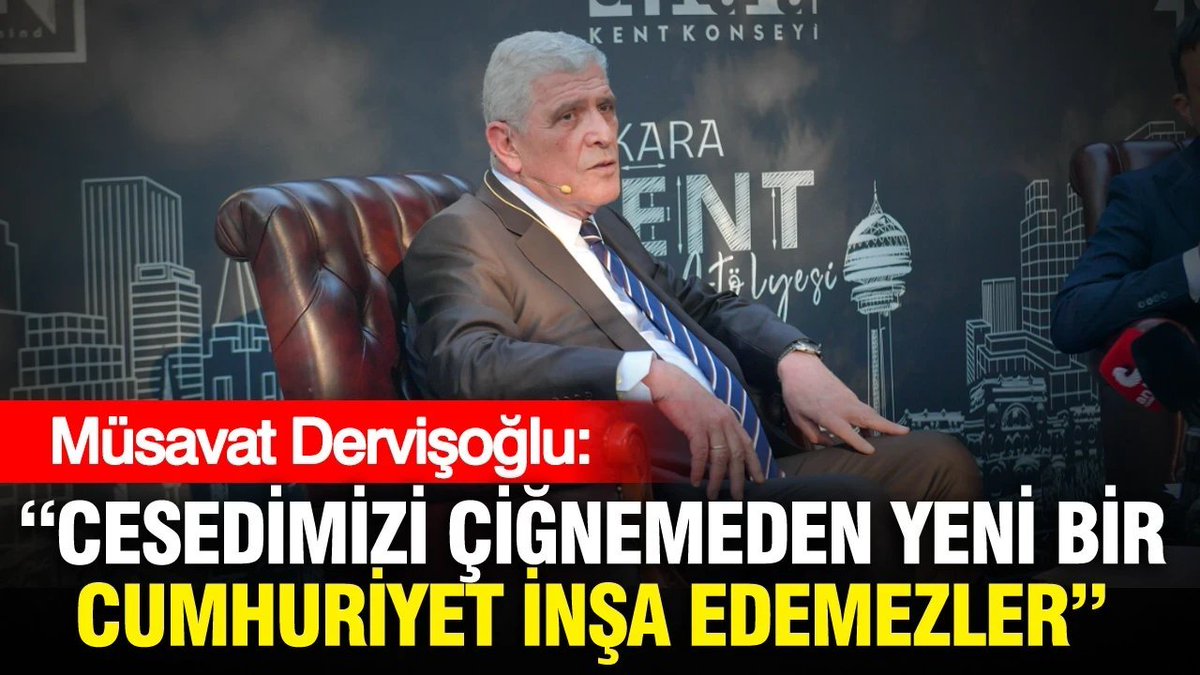 iyiphaber's tweet photo. Müsavat Dervişoğlu

"Şimdi yeni bir cumhuriyet, demokratik cumhuriyetten bahsediyorlar. İnanıyorlar ki ya da zannediyorlar ki 'numaralı yeni bir cumhuriyet' inşa edecekler. 

Onu da söylüyorum: 
Cesedimizi çiğnemeden 'numaralı cumhuriyet', 
yeni bir cumhuriyet inşa edemezler." https://t.co/HbL5kW0TGA
