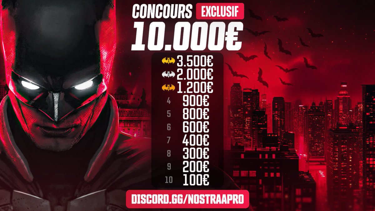 NostraaPro's tweet photo. 💸 200€ parmi les RT/LIKES

💰10.000€ à gagner pendant tout le mois d’août.

💡Le principe est simple : sois affilié, joue comme tu le fais d’habitude et cumule automatiquement des tickets à chaque mise.

👉 Plus tu cumules de tickets, plus tu augmentes tes chances de repartir avec une partie des 10.000€.

🎟️ Pour consulte le nombre de ticket que tu as chaque jour c’est ici : https://t.co/XRq8tI4FP2

💶 Je met 120.000€ de ma poche cette année « juste » sur la ligue de Gotham, je compte pas ce que je vous met en place en + à côté. 

#TeamParieur