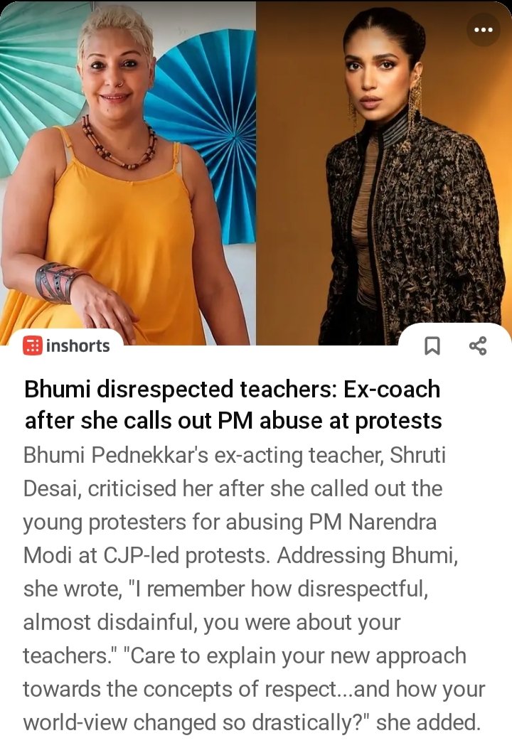 DesiLord_'s tweet photo. Bhumi Pednekar recently criticized GenZ for their language. 

But the fact is her school teacher says Bhumi disrespected her own teachers. 🤡 https://t.co/6fcwCL5aeS