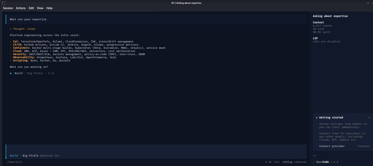 lolthgf's tweet photo. GoCode is live on GitHub! 

I built an AI-powered terminal assistant specifically for DevOps, Cloud and Platform Engineering workflows. Because we spend enough time in the terminal why not have an AI that actually understands infrastructure?

Github Link: https://t.co/unl8RunvMl https://t.co/lAswAjvncR