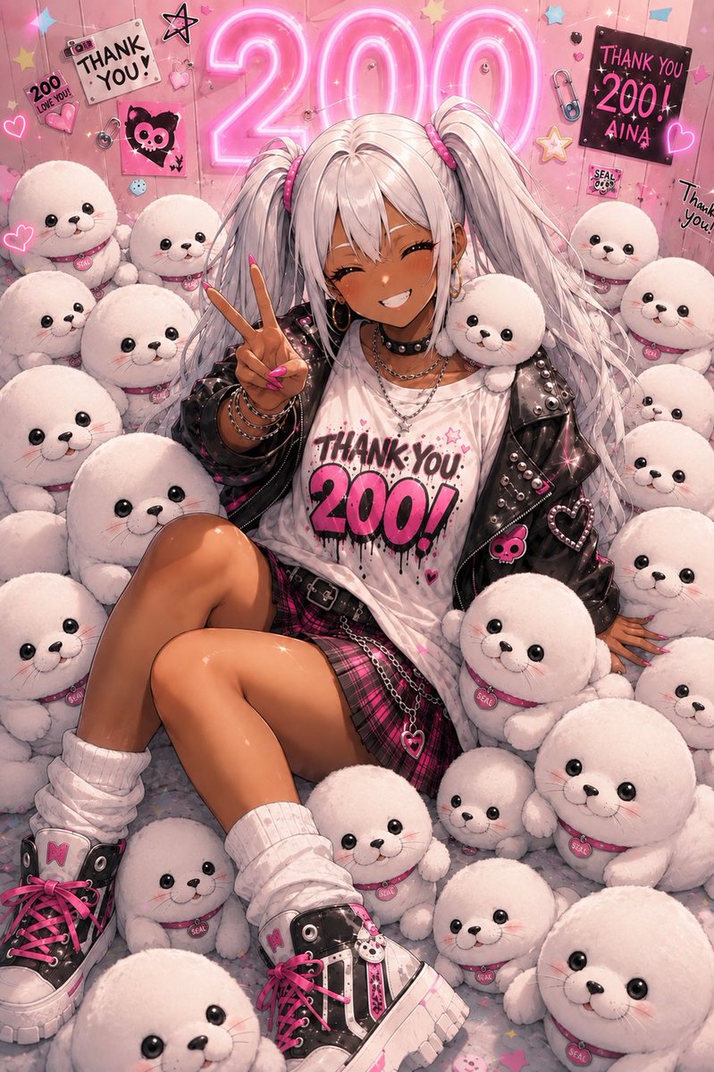 Aina_AIillust's tweet photo. フォロワー200人ありがとう！！🎉🩷

いつも見てくれて、いいねくれて、ほんとに嬉しい…！
お礼にうちの大好きなゴマアザラシたち総動員で
ありがとうを伝えにきたよ🦭✨

これからもよろしくね！

#AIイラスト #AIグラビア #Aina #褐色ツインテ #ゴマアザラシ #AIart️️️️️️️️️️️️️️️️️️️️️️️️️️️️️️️️️️️️️️️️️️️️️️️️️️️