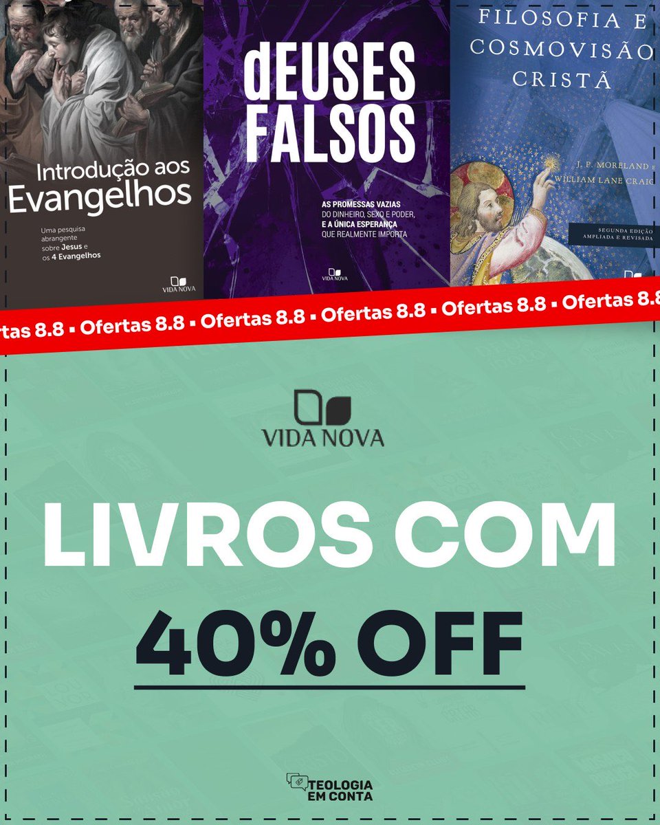 TeologiaEmConta's tweet photo. 🚨 OFERTAS 8.8 AMAZON
🔥São milhares de livros em oferta 60% OFF
➡️ https://t.co/VngxtqRTtV

+ https://t.co/rPTrl7VDCI