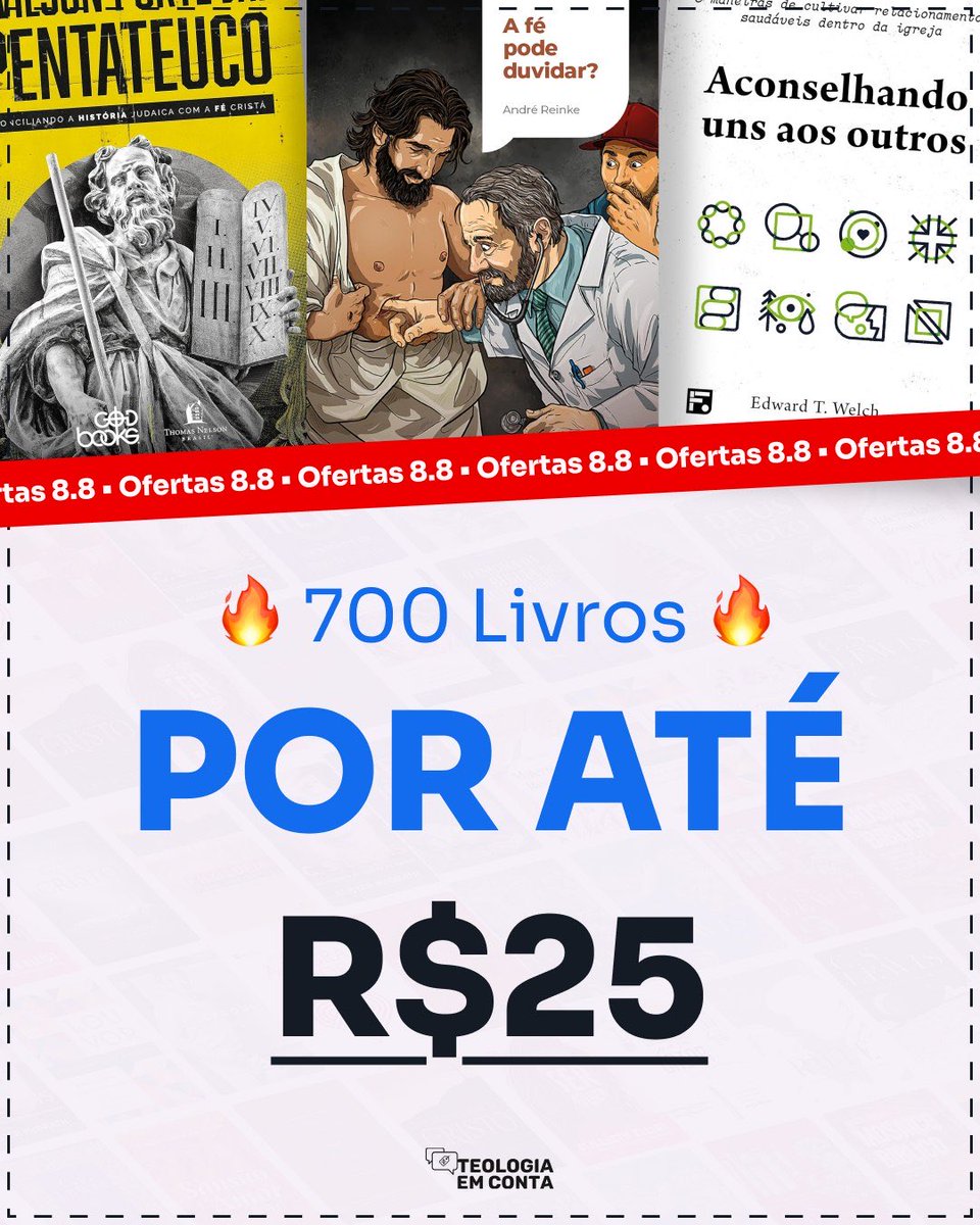 TeologiaEmConta's tweet photo. 🚨 OFERTAS 8.8 AMAZON
🔥São milhares de livros em oferta 60% OFF
➡️ https://t.co/VngxtqRTtV

+ https://t.co/rPTrl7VDCI