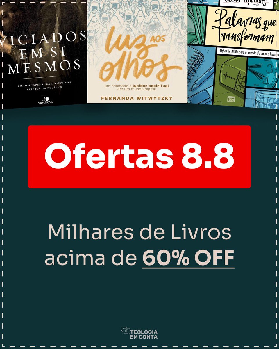 TeologiaEmConta's tweet photo. 🚨 OFERTAS 8.8 AMAZON
🔥São milhares de livros em oferta 60% OFF
➡️ https://t.co/VngxtqRTtV

+ https://t.co/rPTrl7VDCI