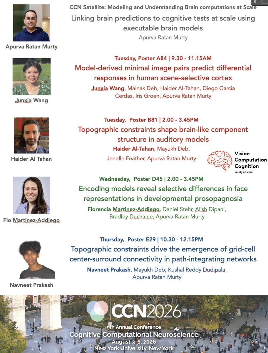 apurvaratan's tweet photo. A wide selection of work from the lab at #CCN2026! Excited to share what we’ve been working on and looking forward to the discussions, questions, and feedback over the next few days. https://t.co/zZLq9VYkkI