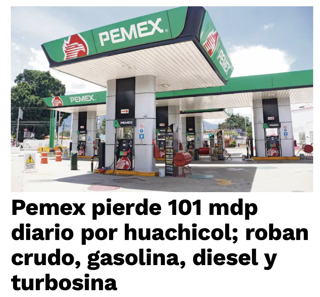 acastilloDC's tweet photo. 101 millones de pesos diarios en pérdidas por huachicol entre abril y junio. 20% más que el año anterior. Con funcionarios y el sindicato involucrados. https://t.co/fk4lTEXXrB