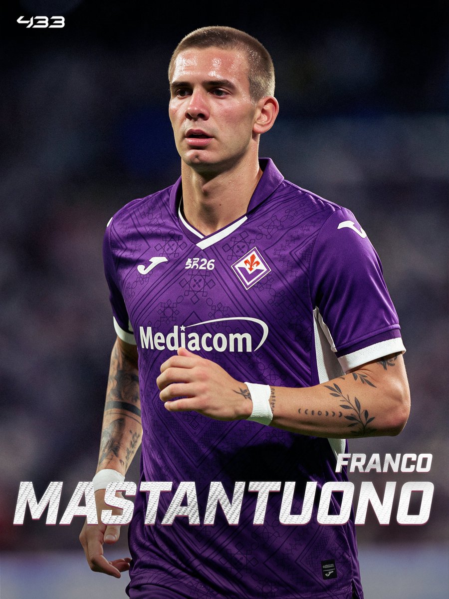 433's tweet photo. 🚨 𝐁𝐑𝐄𝐀𝐊𝐈𝐍𝐆: Franco Mastantuono has 𝐀𝐆𝐑𝐄𝐄𝐃 to join Fiorentina, per @MatteMoretto 🟣

The loan move seems 𝙄𝙈𝙈𝙄𝙉𝙀𝙉𝙏 as the two clubs are now finalising the final details. ⌛

Mastantuono did not train with his teammates today and left the club early. 👀 https://t.co/yKaJSHvjCp