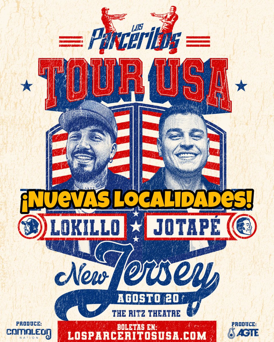 AgteLive's tweet photo. ¡Falta muy poco para que Los Parceritos lleguen a Estados Unidos! 
Se abren nuevas localidades en New Jersey y New York.
Este mes goza con lo mejor del humor y la cultura colombiana.
Boletas e información del tour en https://t.co/tWhwRXqwZg https://t.co/rsX0hW1SGr